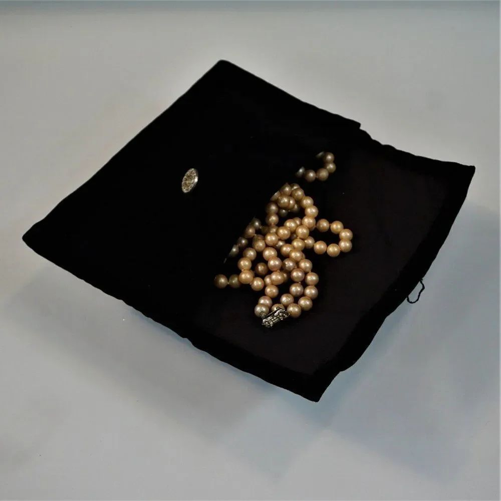 Vintage Black Velvet Jewelry Bag Specially Hand Made By Susan Storage Envelope